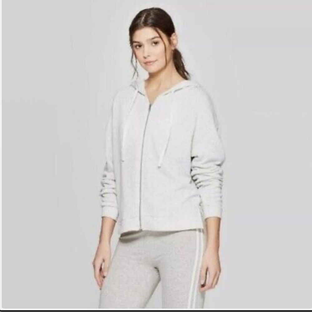 NWT Colsie Size XS Heather GRAY Full Zip Sweatshirt Hoodie Long Sleeve